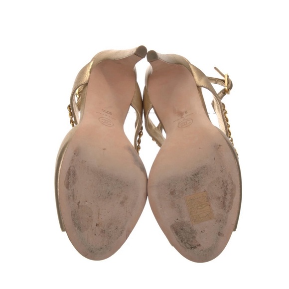 Chanel Gold Clover Charm Sandals - Picture 3 of 5